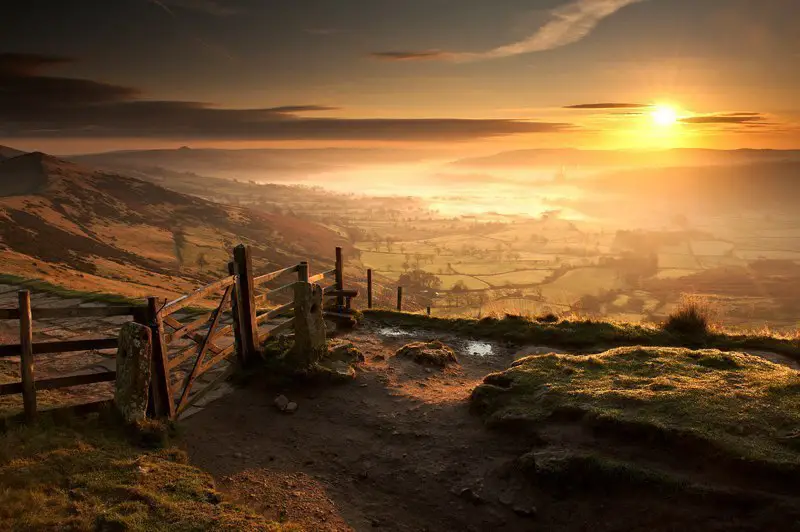Morning in the valley of Derbyshire, England