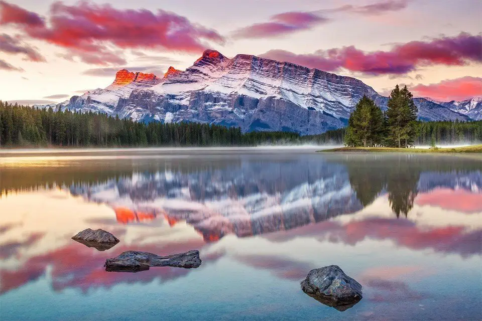 Sunset over the lake, Canada