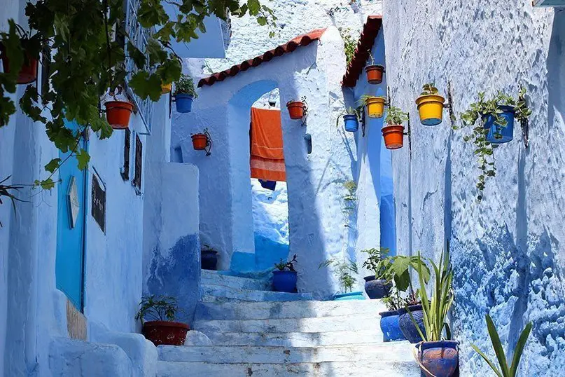 Chefchaouen is the old blue city in Morocco