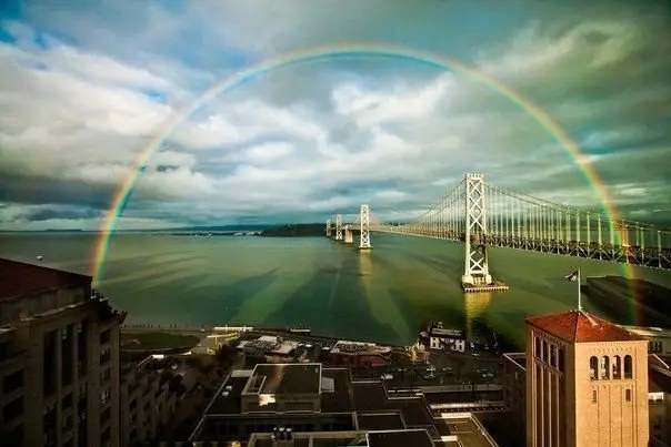 Rainbow in San Francisco over the Bay Bridge