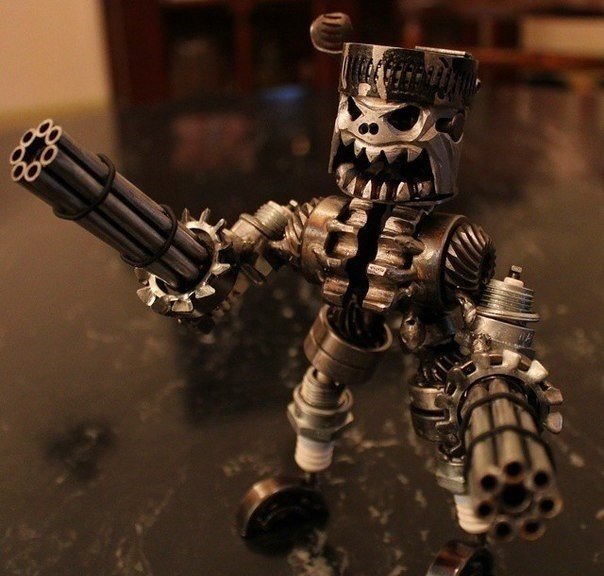 Суровые работы из деталей от мертвых двигателей и металлолома от парня по имени Tyler из компании Tigger Welding. . Восхитительно и чертовки брутально.<br>Вот это искусство, вот это красота