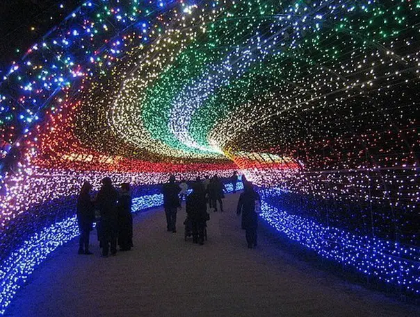 Tunnel of Light in the city of Kuwana, Japan