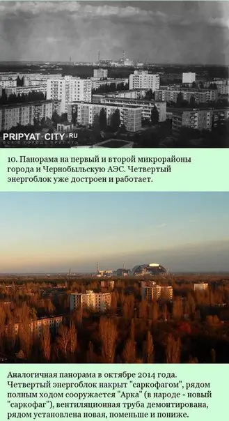 Город Припять: до и после.