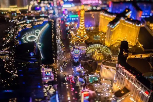 Night Las Vegas from a height of 3,000 meters