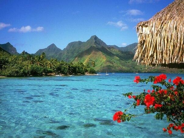 Beauty of the island of Tahiti in the Pacific Ocean
