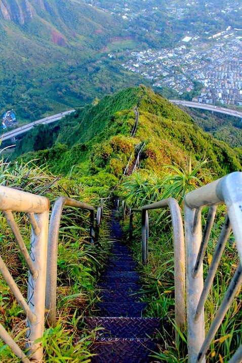 Haiku - a ladder to heaven on the island of Oahu, Hawaii