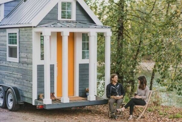 Small house on wheels for traveling