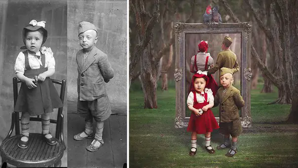 Художница превращает старинные фотографии в невероятно крутые иллюстрации