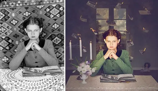 Художница превращает старинные фотографии в невероятно крутые иллюстрации