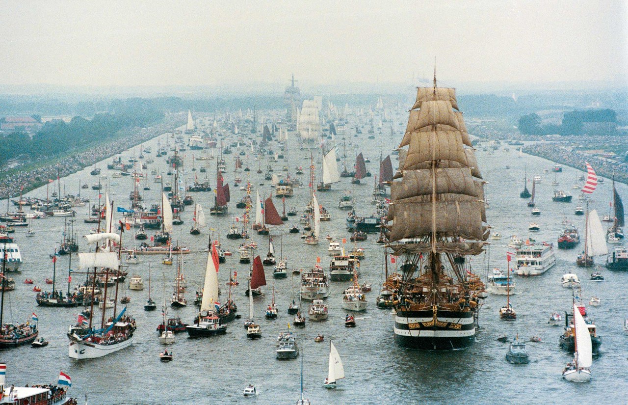 Parade of ships in Amsterdam