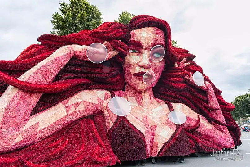 The annual flower parade in the Netherlands.