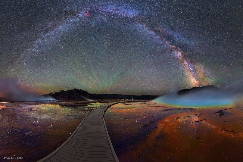 View of the Milky Way over the Yellowstone National Park