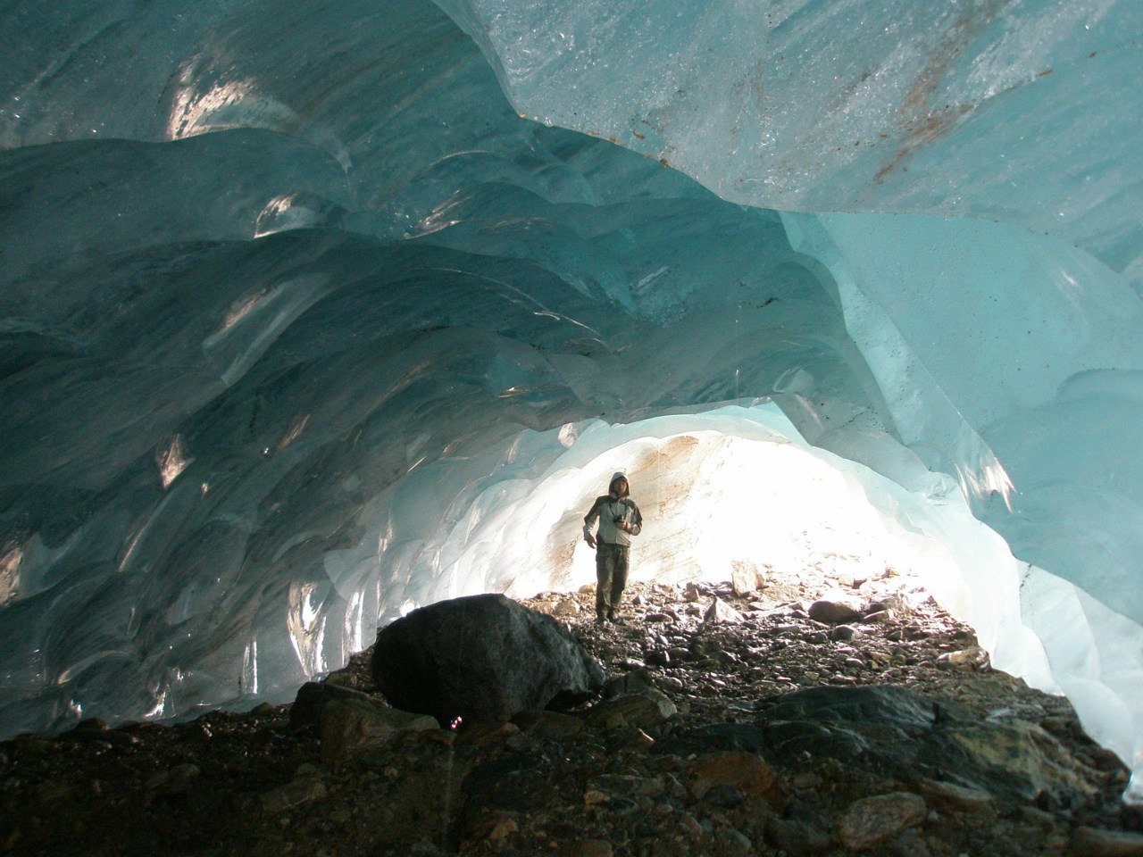 Caves near Alibek glacier, Dombai, Russia