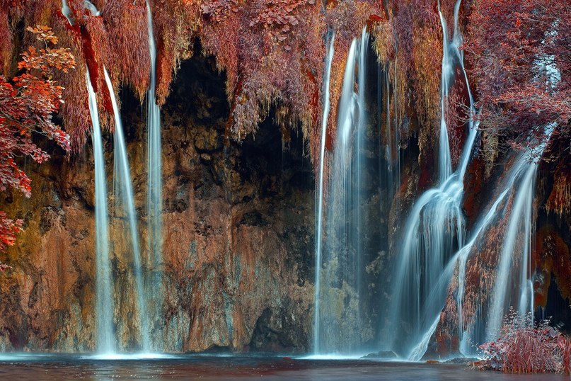 Waterfalls of the Plitvice Lakes, Croatia.