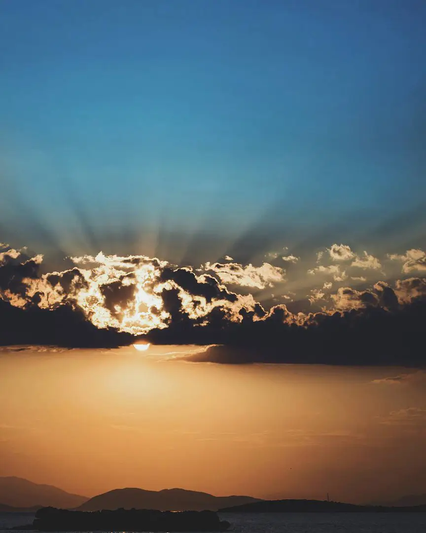 Sunset in Paralia, Greece