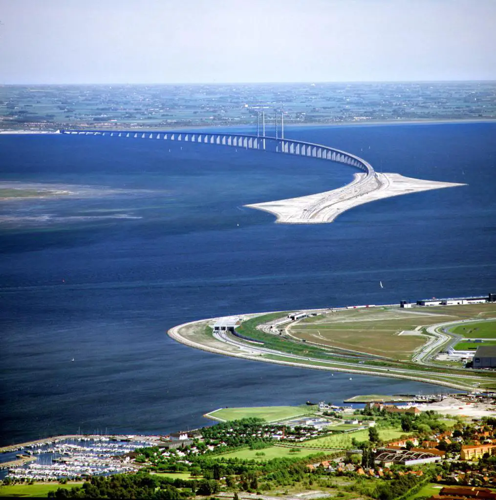 The bridge connecting Denmark with Sweden