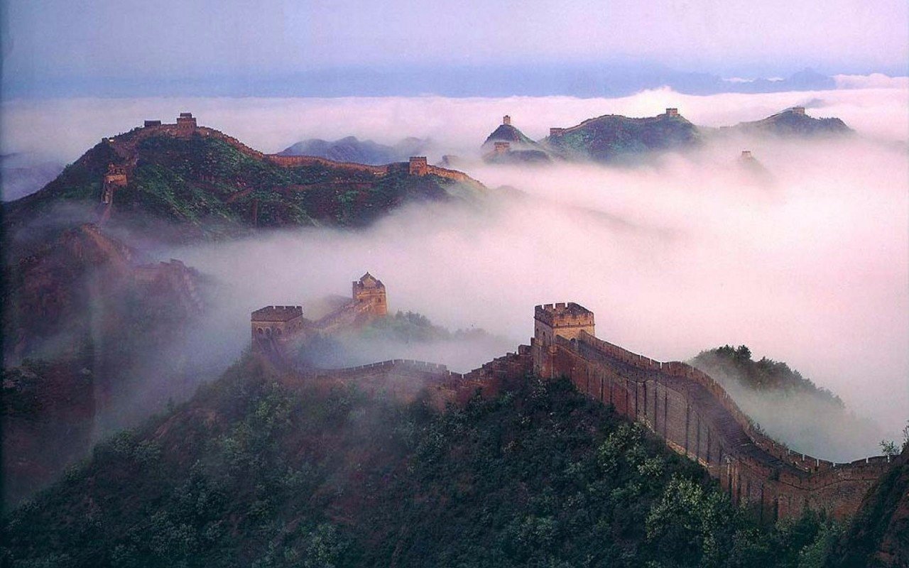 The Great Wall of China in the Fog