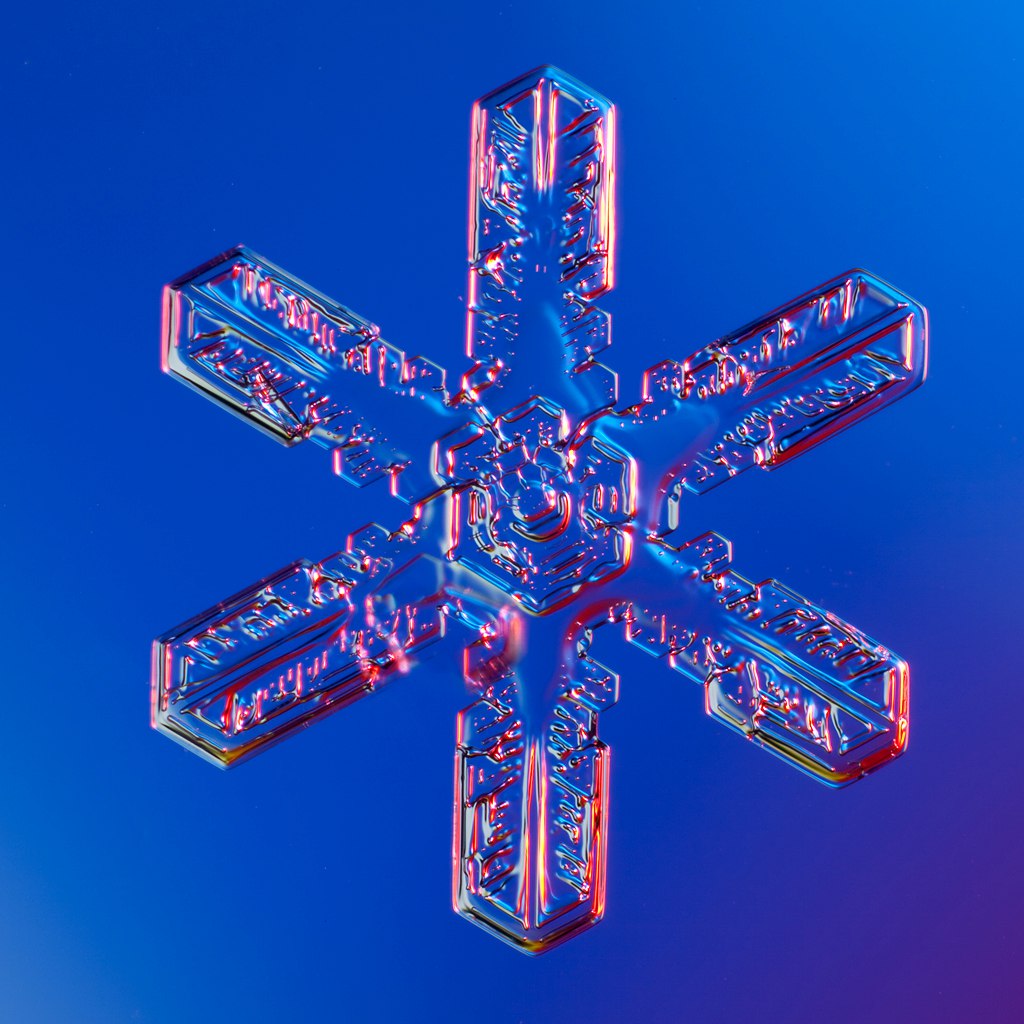 Macro photography of snowflakes