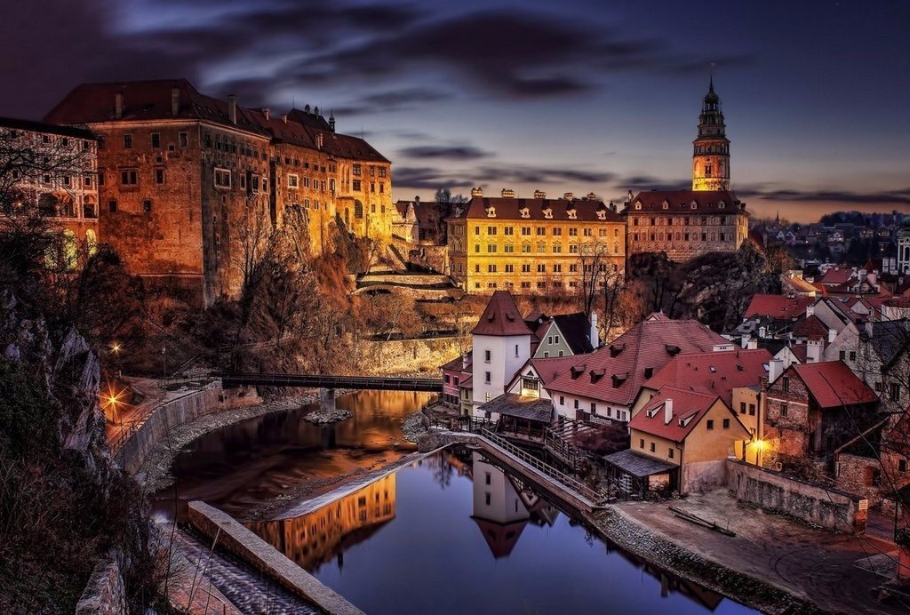 Romantic and cozy town of Cesky Krumlov in the south of the Czech Republic