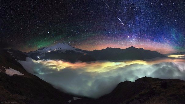 Ночное небо над Эльбрусом, Кабардино-Балкария