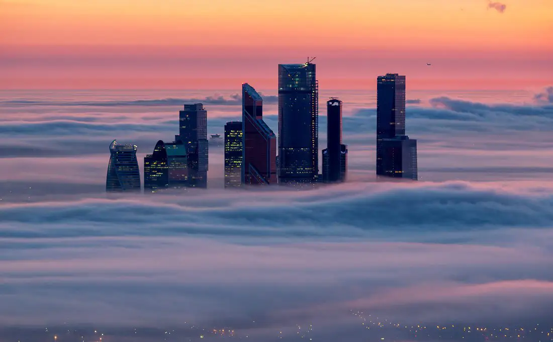 View of winter Moscow from the Ostankino Tower