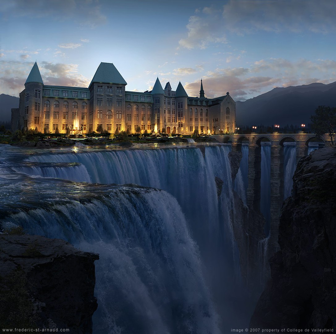 Замок у водопада, Канада. 