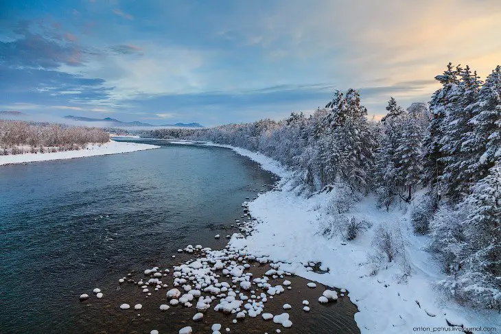 Fantastic winter in the Altai Mountains