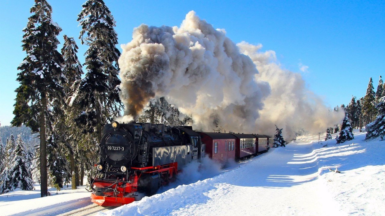 Паровий потяг в Гарц, національний парк в Німеччині.