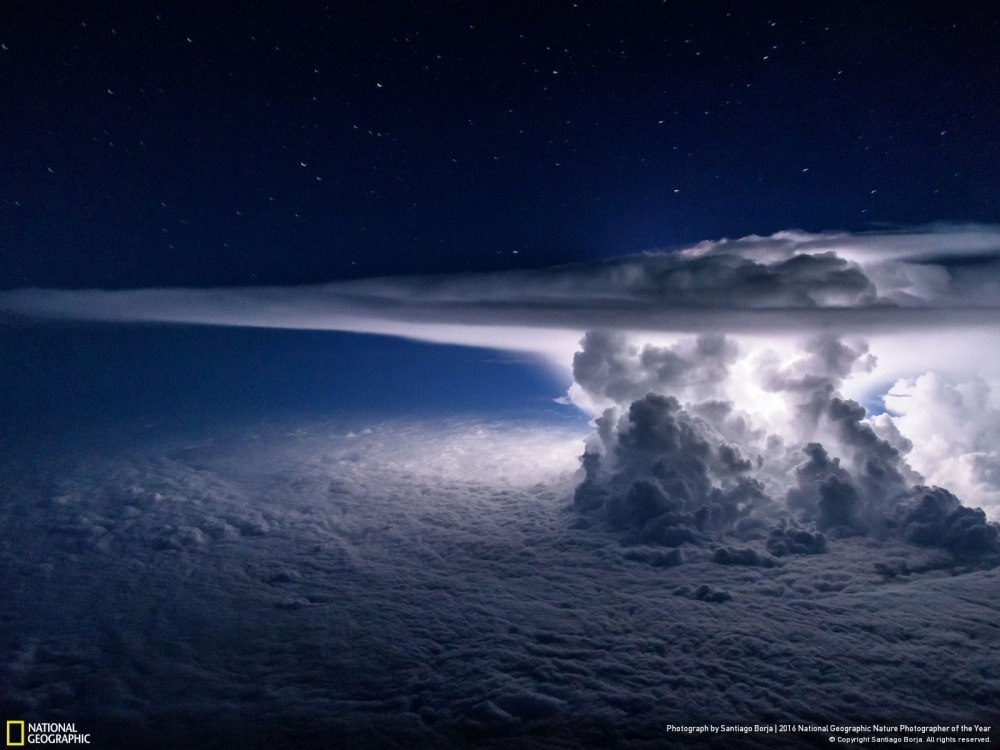 Storm in the skies above the Pacific Ocean