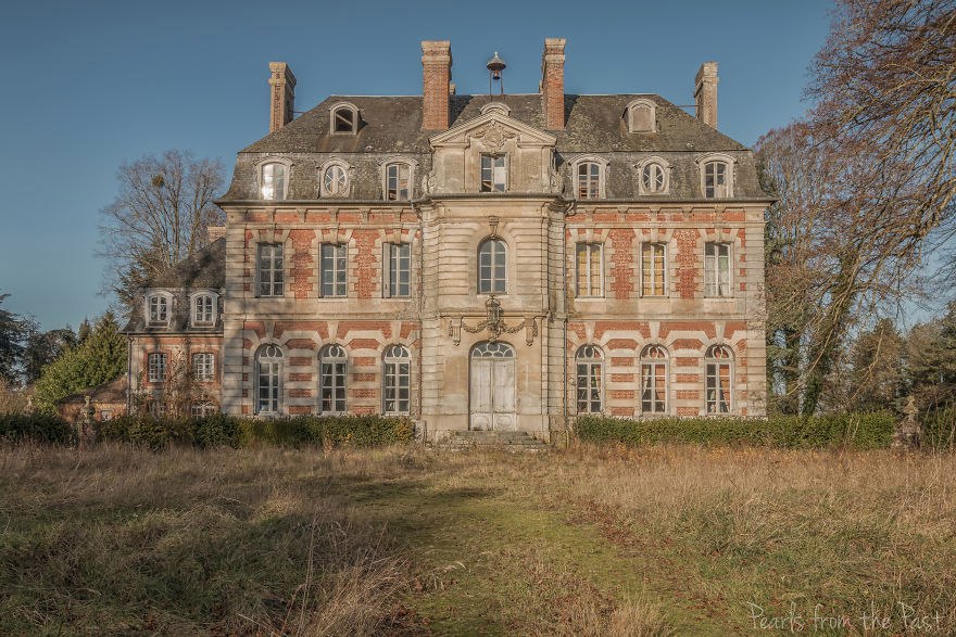 An abandoned castle in a French village in which time has stopped.