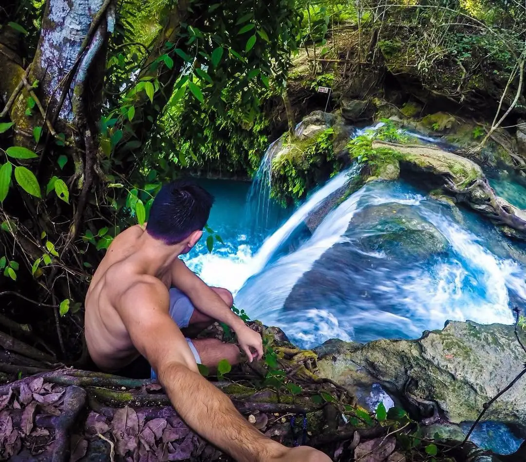 Kawasan waterfalls on the island of Cebu in the Philippines.