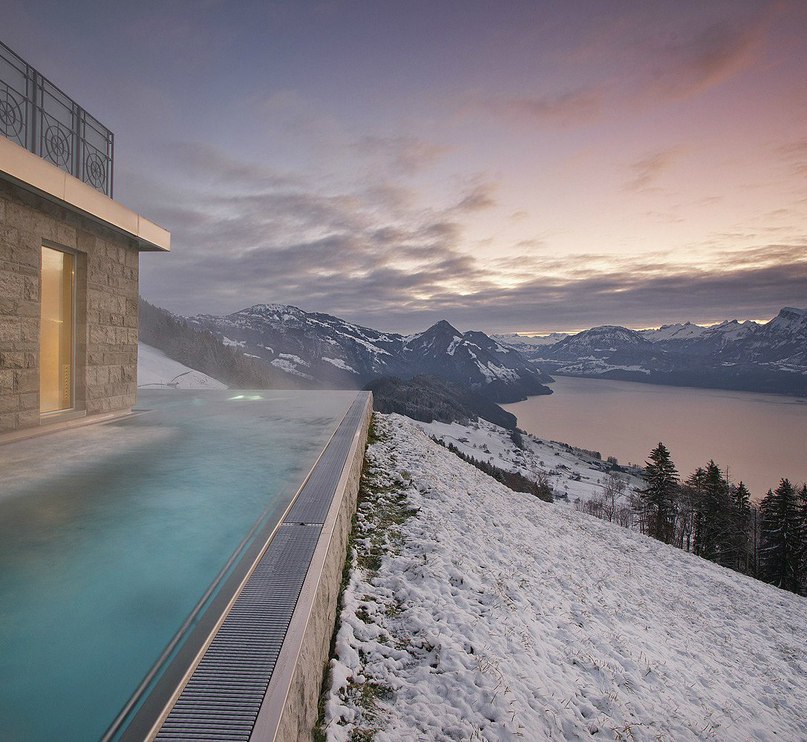 Спа среди гор в Швейцарии. Идеальное место.