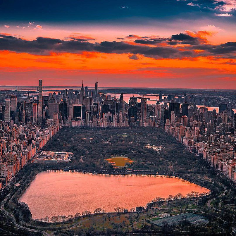 Sunset. Central Park, New York