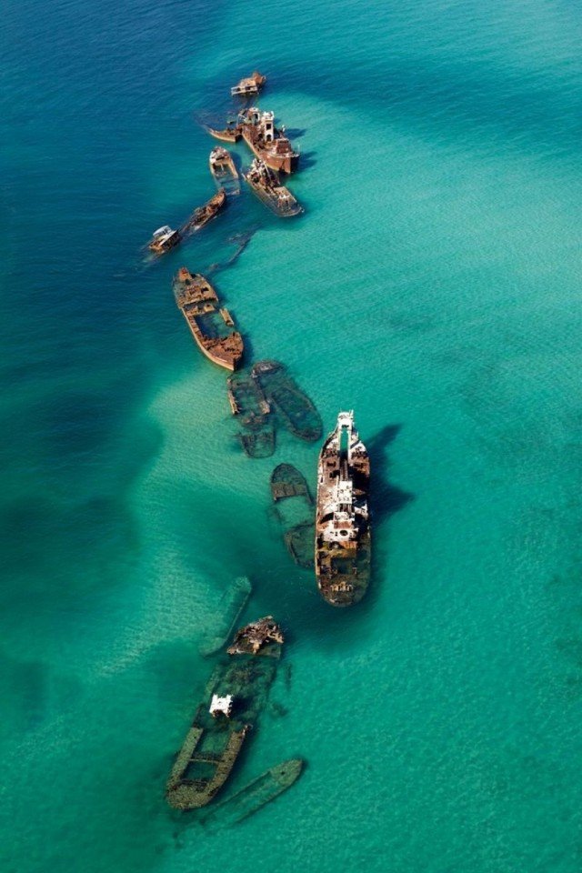 Morton is a sandy island of wrecks in Australia
