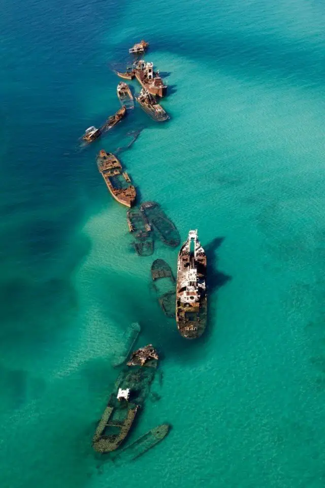 Morton is a sandy island of wrecks in Australia