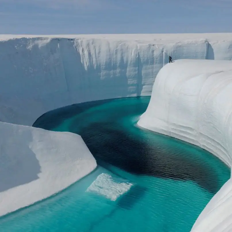 Icy canyon in Greenland.