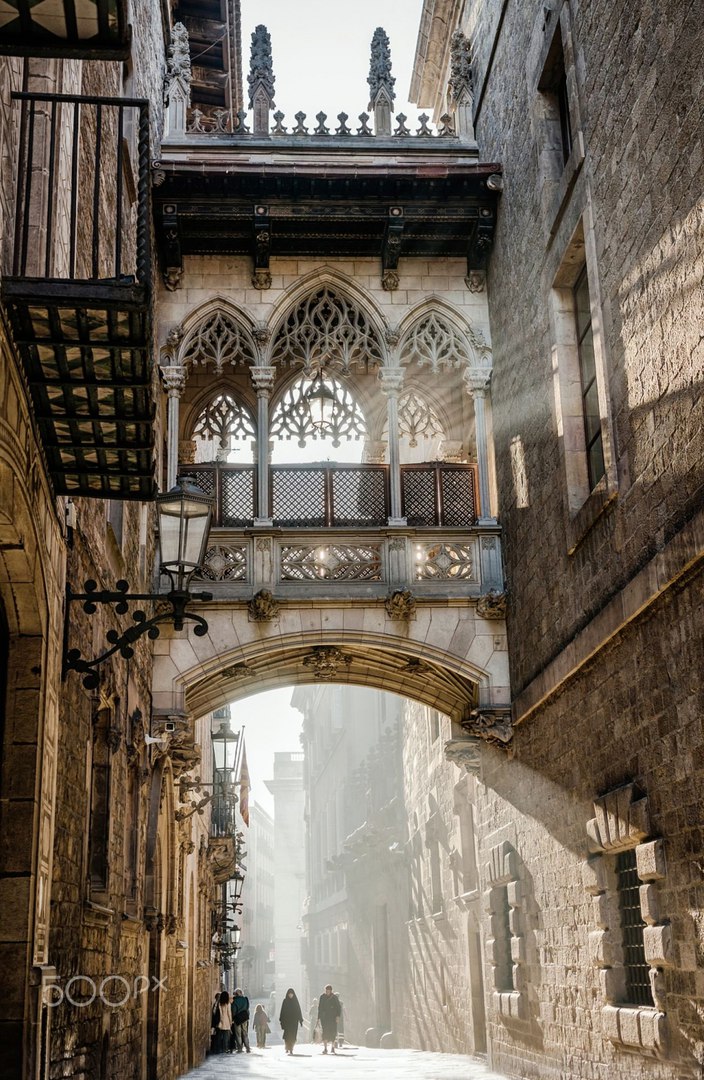 The Gothic Quarter is the central and oldest part of the Old City of Barcelona, ​​Spain