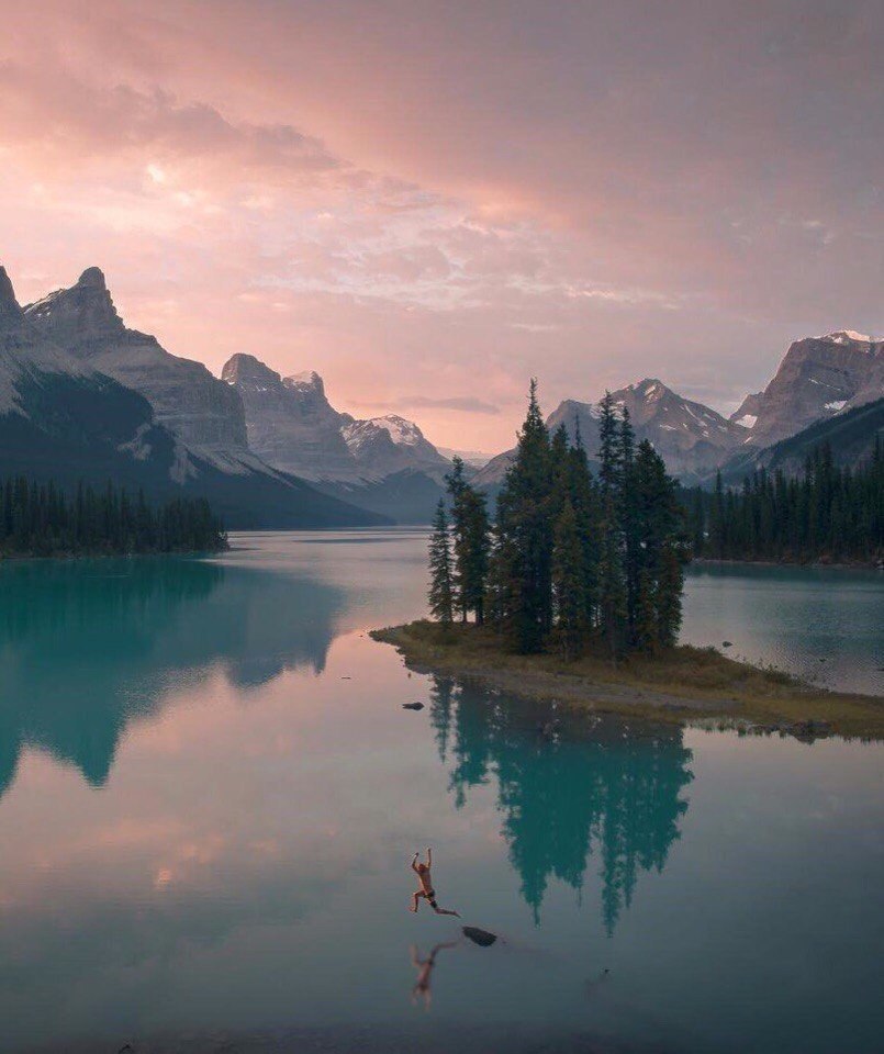 Canada is a land of lakes and high mountains.