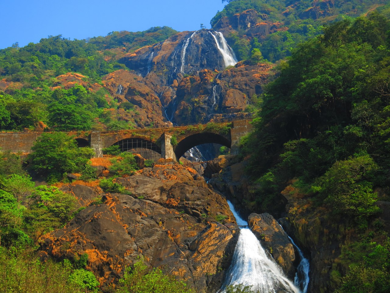 Индия, водопад Дудхсагар, Хампи и закат на Андаманском море
