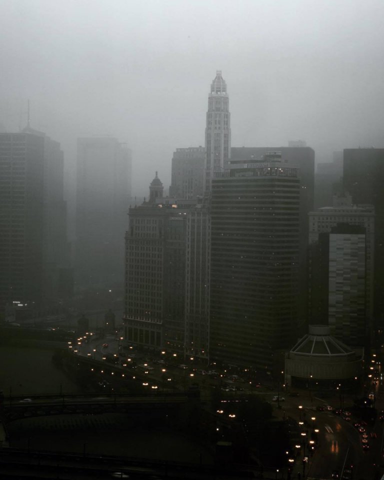 Туманные городские пейзажи Чикаго