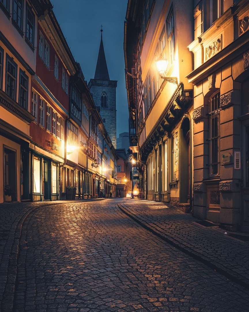 Немецкие улочки под покровом ночи