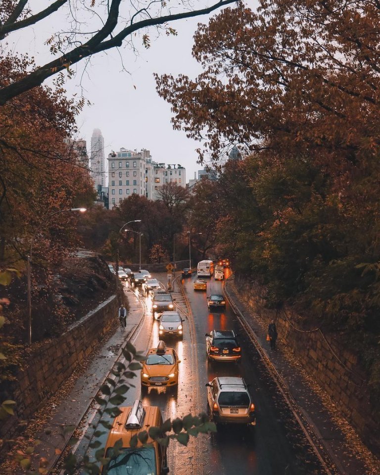 Streets of the fall of New York