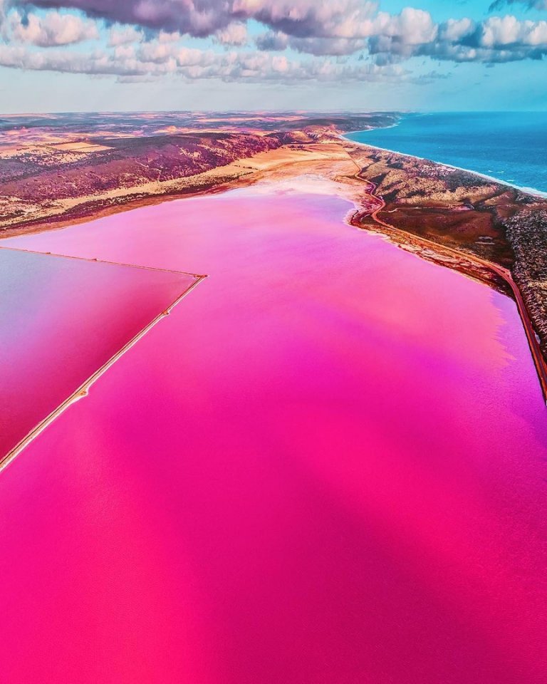 Розовые воды озера Хатт, Австралия