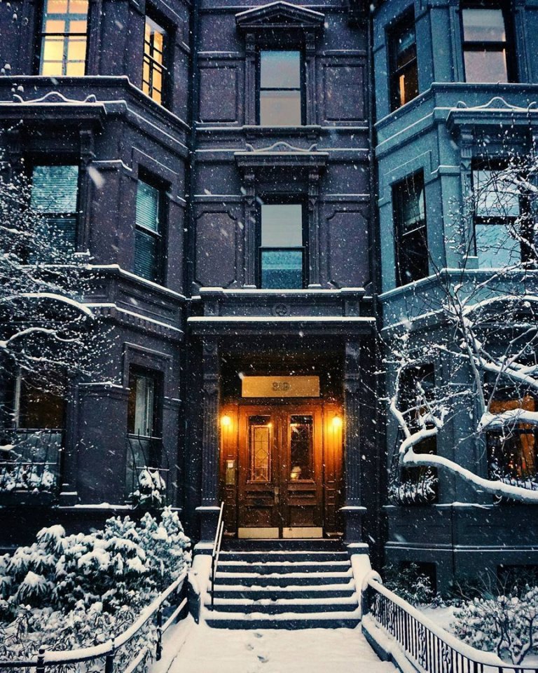 Зима на улицах Бостона, США
