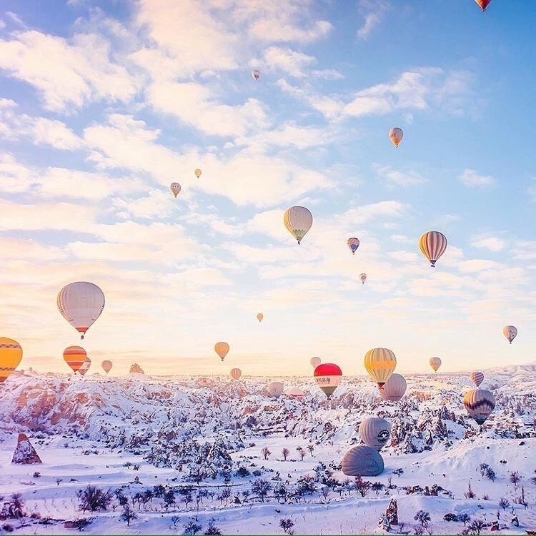 Balloons and mountains - a great combination, Cappadocia, Turkey