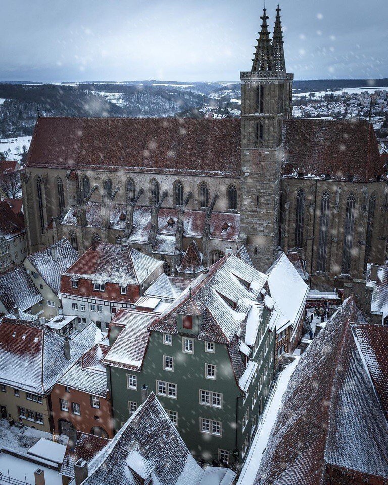 Snow-covered Germany - like a piece of a fairy tale