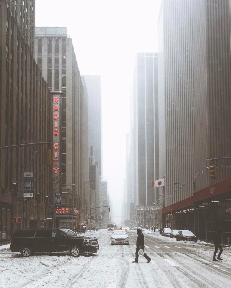 Нью-Йорк и снег - прекрасное сочетание