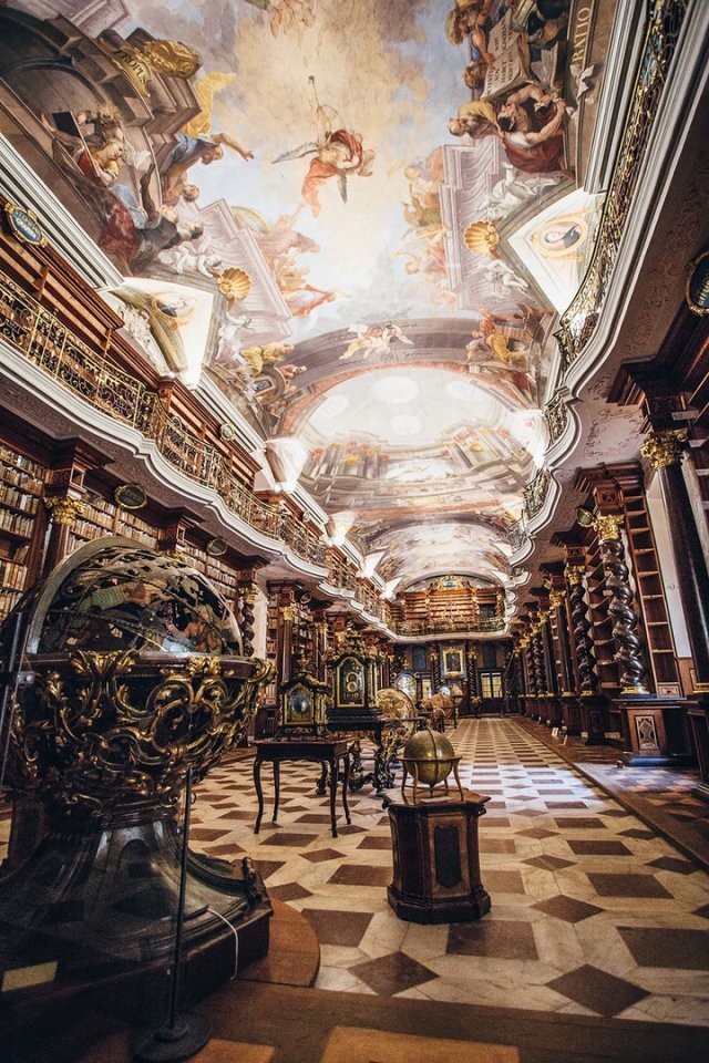 The Prague Library is one of the most beautiful in the world.