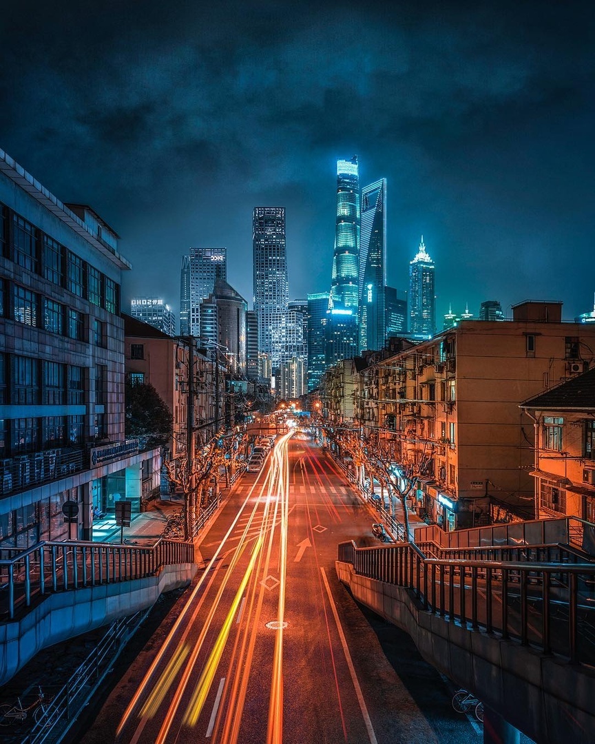 Shanghai in the night lights