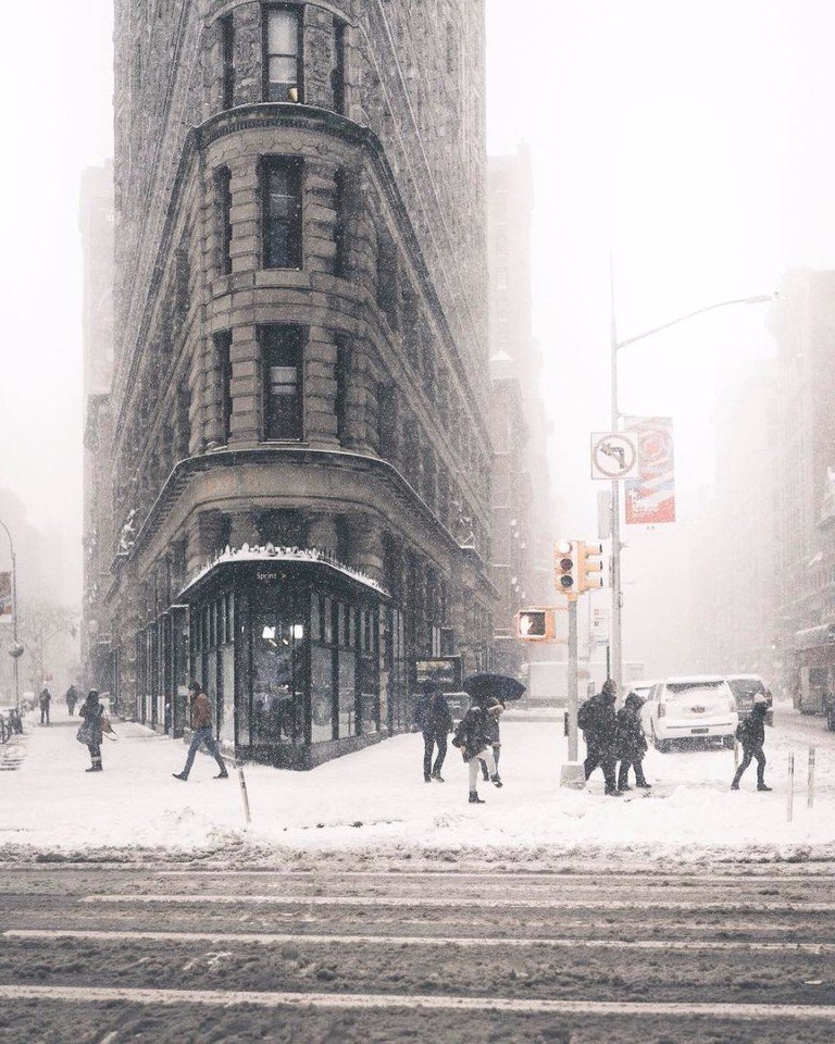 Нью-Йорк и снег - прекрасное сочетание